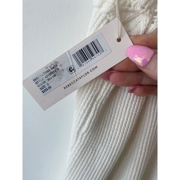 REBECCA TAYLOR WHITE PEPLUM STITCH TANK NWT SIZE SMALL - Picture 8 of 8